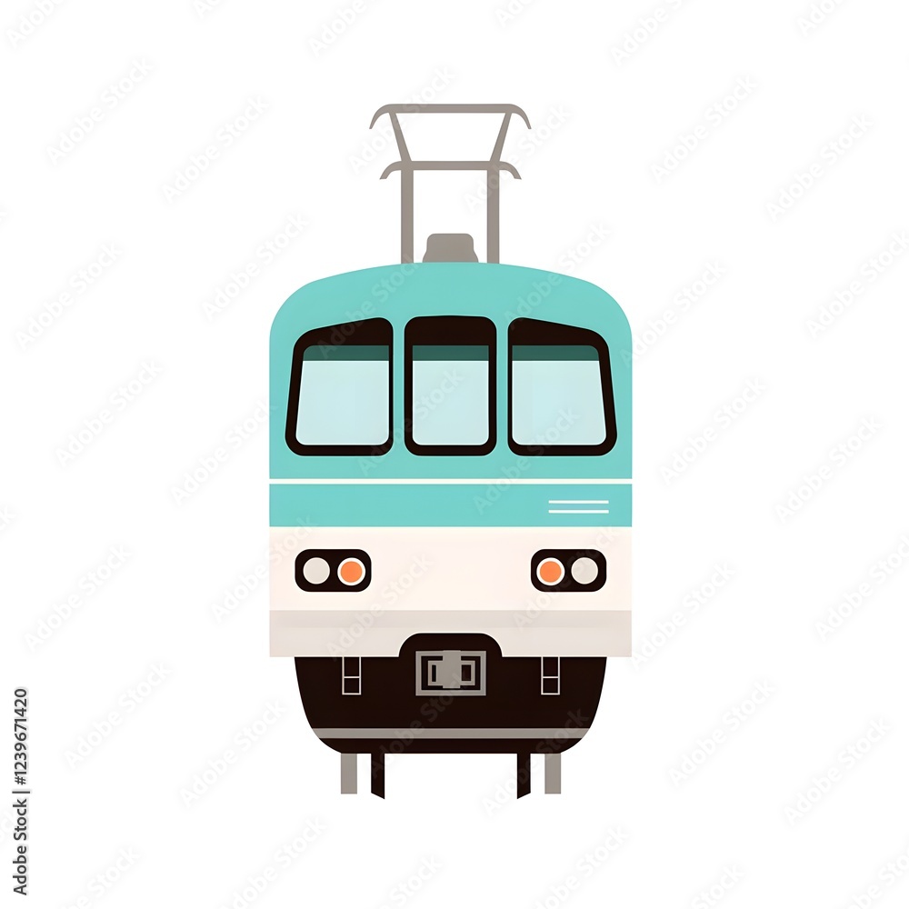 Train Simple Flat Design White Background, generation AI Train Simple Flat Design White Background, generation AI