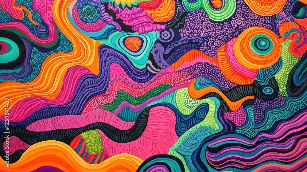 Vibrant Abstract Swirls and Patterns in Bold Neon Colors Vibrant Abstract Swirls and Patterns in Bold Neon Colors