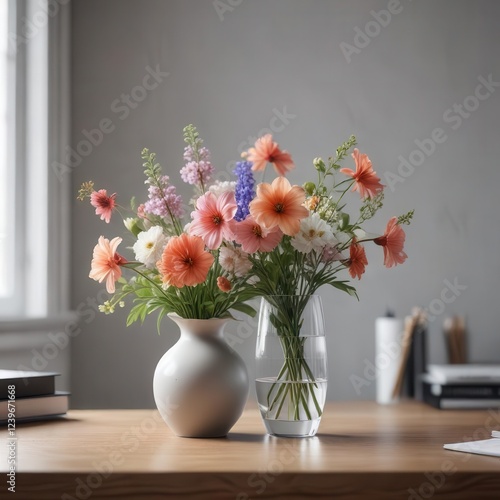 Wallpaper Mural Beautiful flowers in a delicate vase on a minimalist desk ,  decor,  flowers,  home Torontodigital.ca
