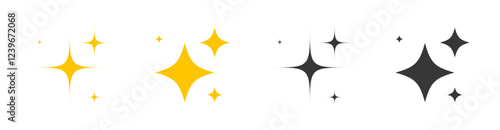 Sparkle stars icon set. Shine icons for app user interface and web elements