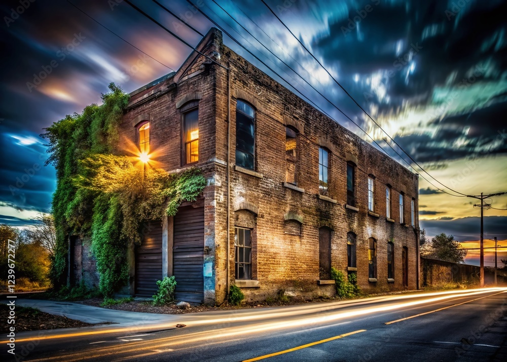 Eerie Long Exposure of Derelict Building at Night - Urban Decay Photography Eerie Long Exposure of Derelict Building at Night - Urban Decay Photography