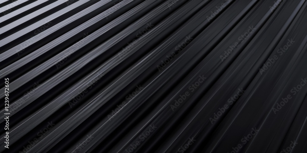 Obraz premium A pure black surface with clean, minimalist parallel lines, Geometric and structured composition