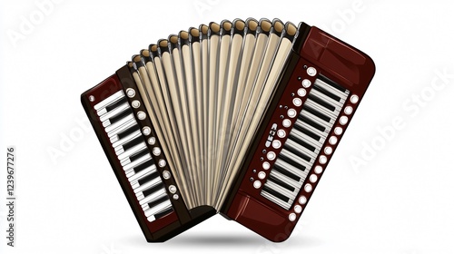 Accordion Musical Instrument Flat Vector Illustration for Website Landing Page, Mobile Apps Banner, Social Media Promotion, and Marketing Material