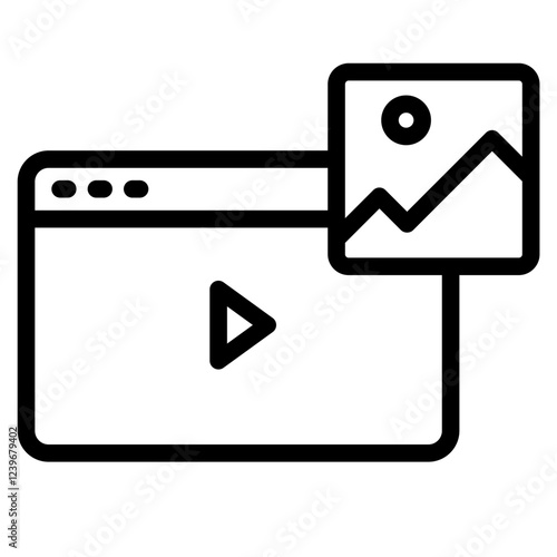 Web Video Icon Engaging web video icon for media streaming, content creation, and digital marketing.