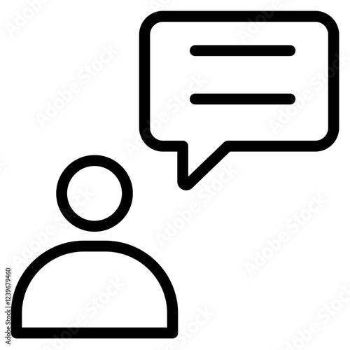Chat Bubble Icon Classic chat bubble icon for messaging apps, customer service, and live chat features.