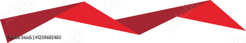 Free Download Red geometric ribbon. Abstract vector curve shape for modern design. - GFXLoad