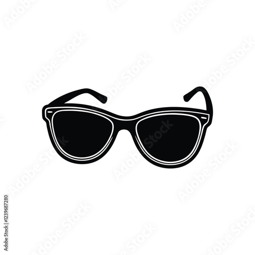 Fashionable sunglasses silhouette vector illustration featuring a sleek and stylish frame design ideal for trendy accessories, modern eyewear, and fashion branding elements

