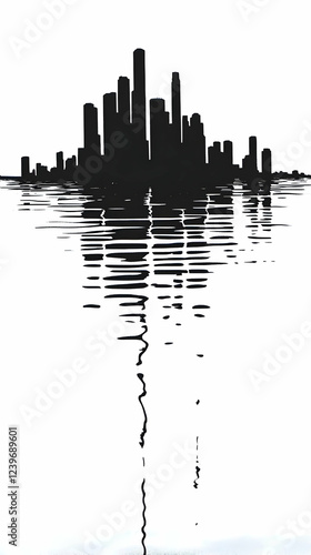 Silhouette Cityscape Reflec...