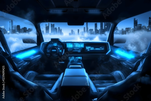 Futuristic Car Interior wit...