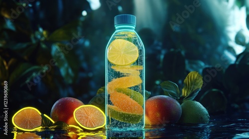 Citrus infused water bottle, jungle