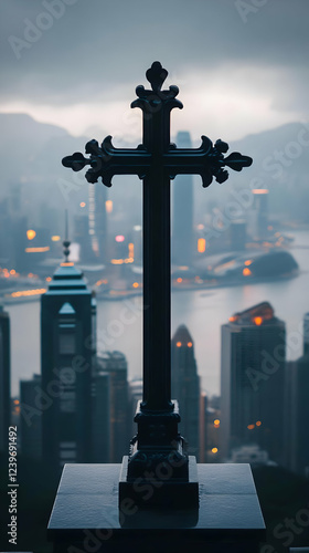 Ornate Cross Stands Tall Ov...