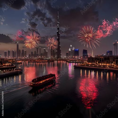 Fireworks Explode Over City...