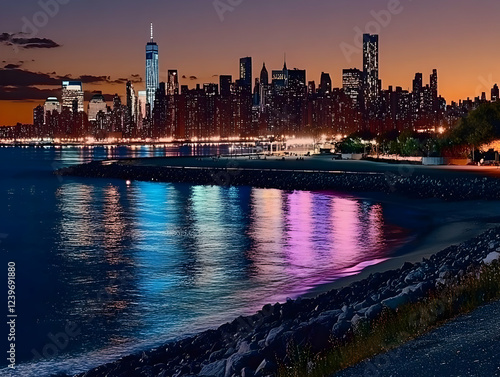 Cityscape at Night: Illumin...