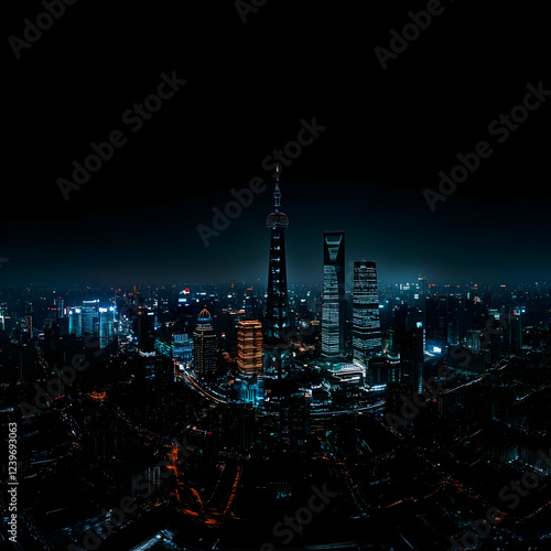 Illuminated Cityscape at Ni...