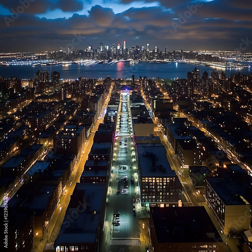 Illuminated Cityscape at Ni...