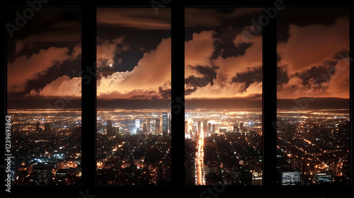 Cityscape viewed through wi...