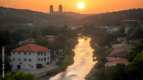 Golden Sunset Illuminates R...