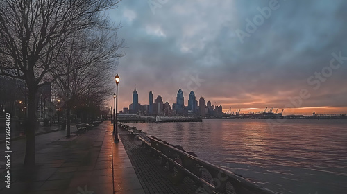 Cityscape at Dawn: Illumina...