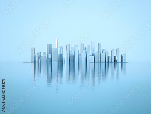 Modern Cityscape Reflected ...