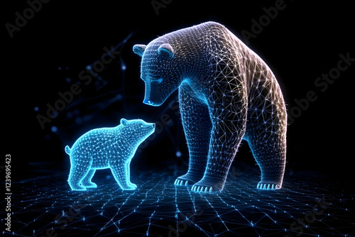 Glowing Polygonal Bears Sta...