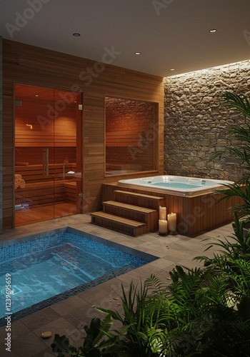 Luxury Spa: Hot Tub, Sauna, and Pool Retreat