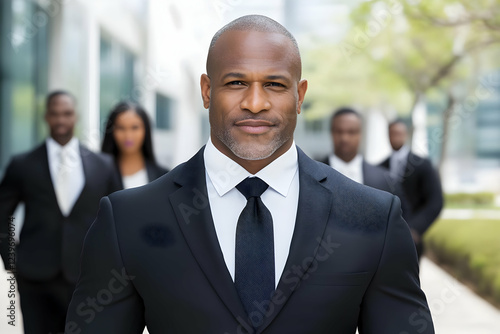 Confident Businessman Leads...