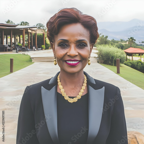 Confident Woman Smiles Brig...