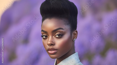 Stylish Woman Poses Elegant...