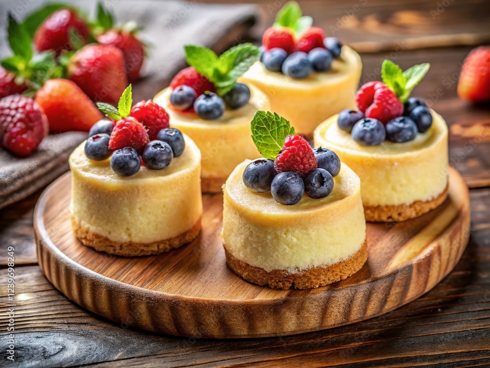 custom made wallpaper toronto digitalFour Delicious Mini Cheesecakes, Dessert Platter, Sweet Treats, Bakery, Food Photography