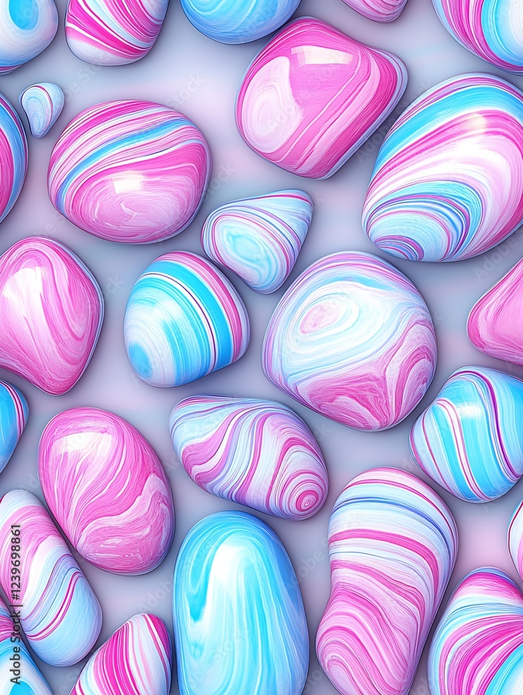 Vivid Pink and Blue Marble Pebbles Creating an Eye Catching Background : Generative AI Vivid Pink and Blue Marble Pebbles Creating an Eye Catching Background : Generative AI