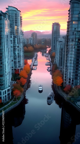 Cityscape Reflects in Calm ...