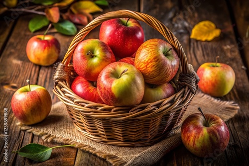 Fresh Apples in a Basket for Cooking and Baking photo