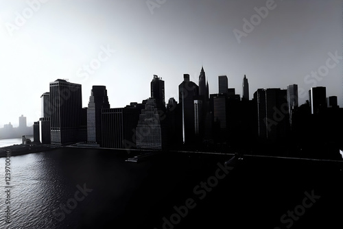 Dark Cityscape Silhouette: ...