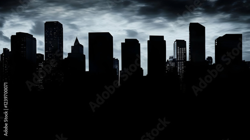 Dark City Silhouette Stands...