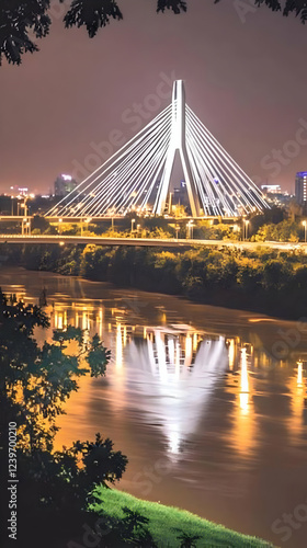Illuminated Cable-Stayed Br...