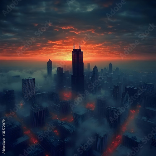 Cityscape Pierces Through F...