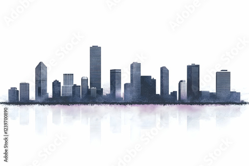 Modern City Skyline Silhoue...