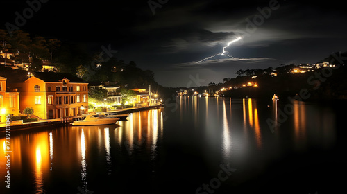 Lightning Illuminates Water...