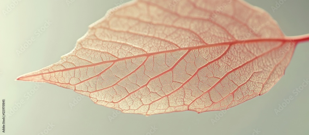 Fototapeta premium Delicate Autumn Leaf Macro - Intricate Vein Detail