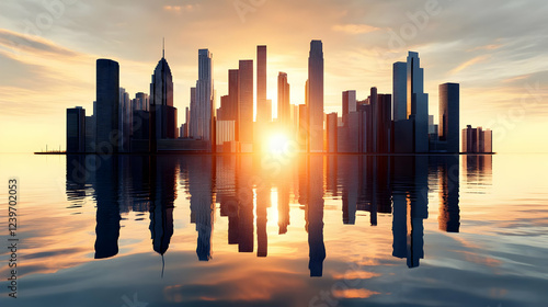 Modern Cityscape Reflects i...