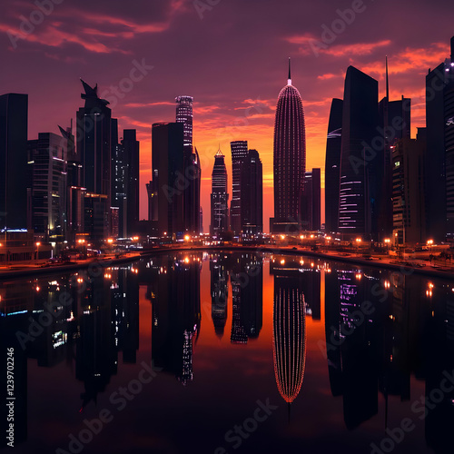 Cityscape Reflects in Water...