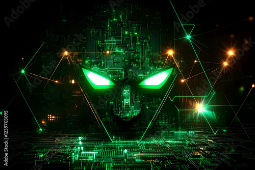 Glowing Green Circuit Board...
