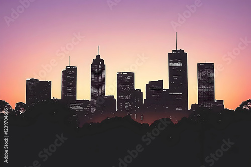 Cityscape Silhouette Stands...