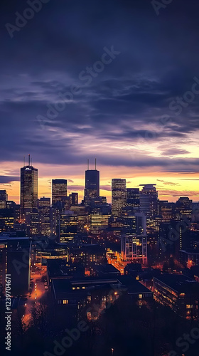 Cityscape Illuminates Under...