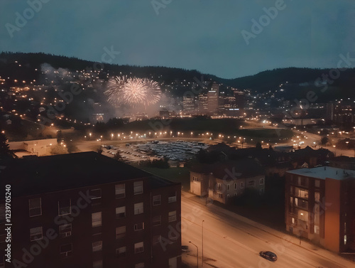 Fireworks Explode Over City...