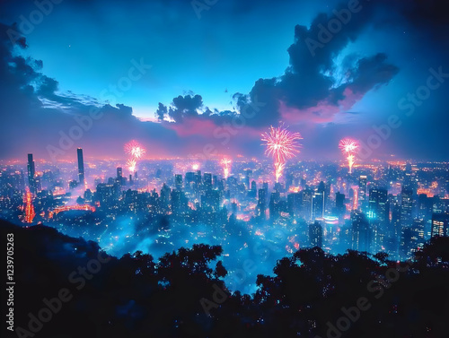 Fireworks Explode Over a Vi...