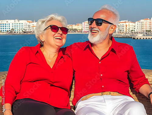 Happy Senior Couple Laughs ...