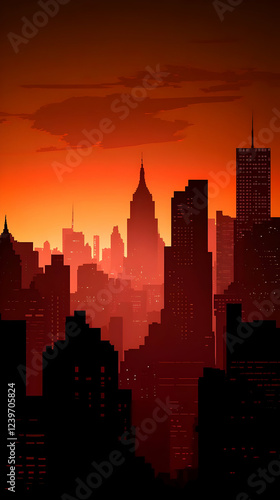 Cityscape Silhouettes at Su...