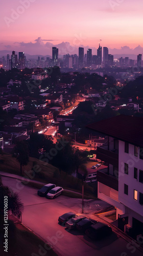 Urban Sunset Hues Paint the...
