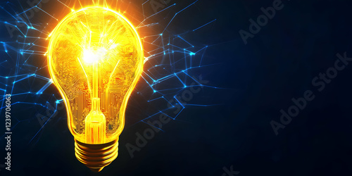 Glowing Light Bulb with Cir...
